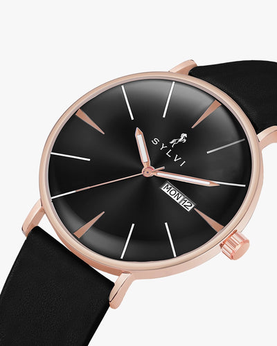 Elegadoom Black Rosegold Leather