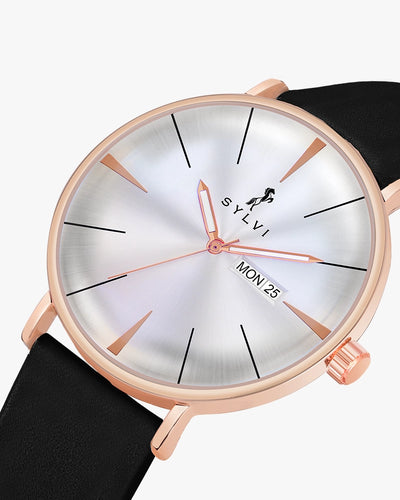 Elegadoom White Rosegold Black Leather