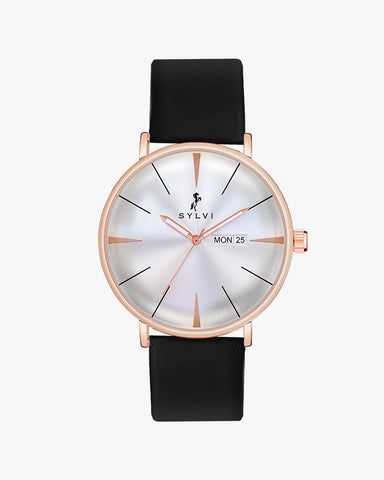 Elegadoom White Rosegold Black Leather