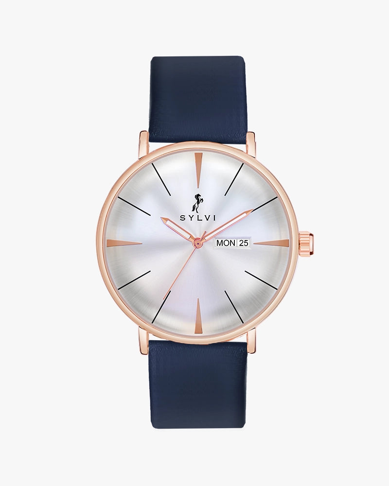 Elegadoom White Rosegold Blue Leather