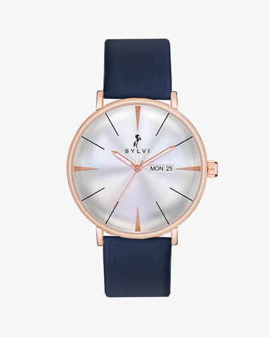 Elegadoom White Rosegold Blue Leather