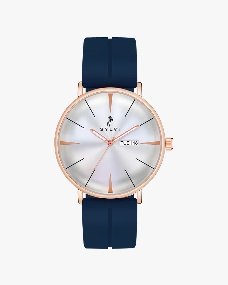 Elegadoom White Rosegold Blue Silicone