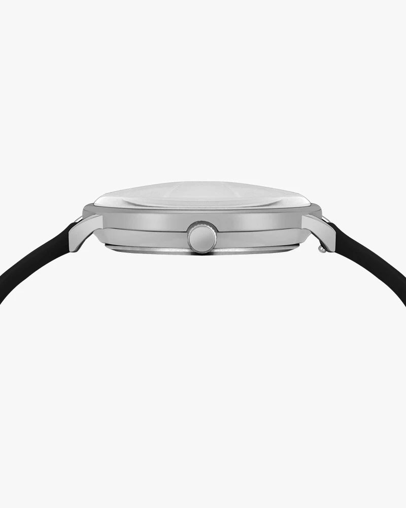 Sylvi Elegadoom White-Silver-Black Silicone Strap Watch for Men