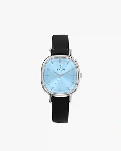 Ellore Ice Blue Black Leather