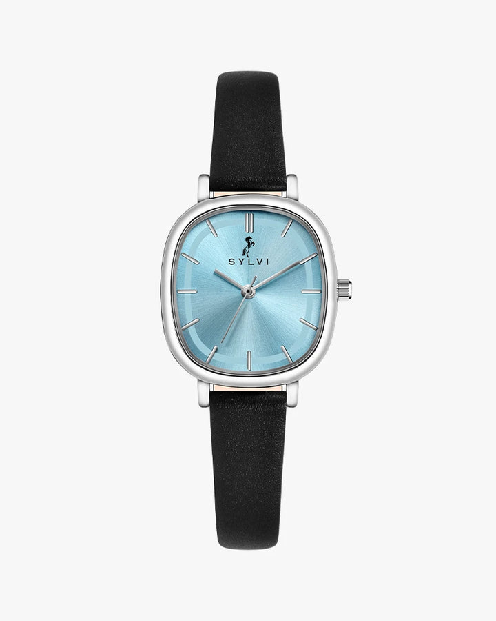 Sylvi Elloe Ice Blue Silver Women's Analog Watch Front View
