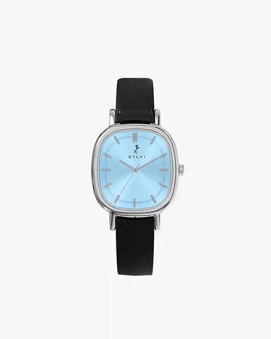 Ellore Ice Blue Black Leather