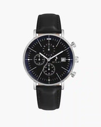 Elegance Gazedoom SilverAce Leather watch for men