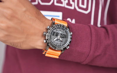Sylvi Hawk Black Orange Nylon Strap Watch Model Explore Best Watches