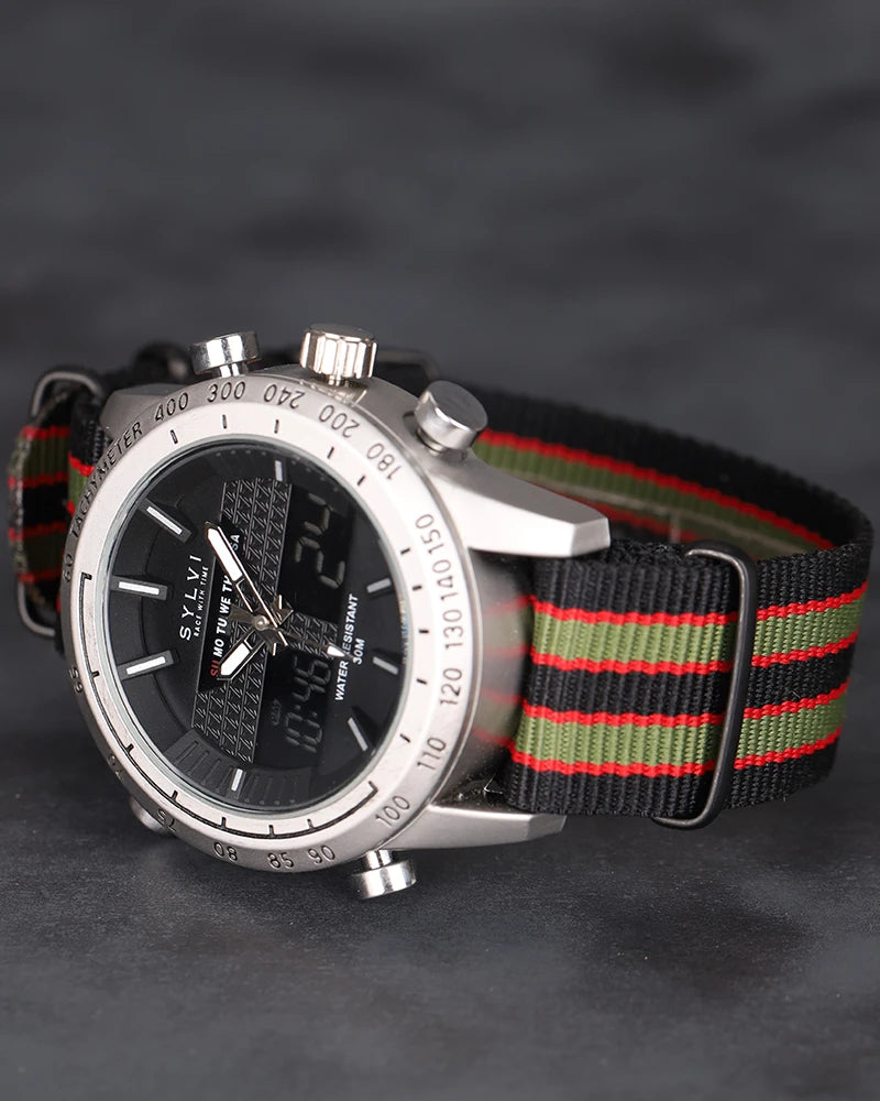 Sylvi Hawk Silver RGB Nylon Watches