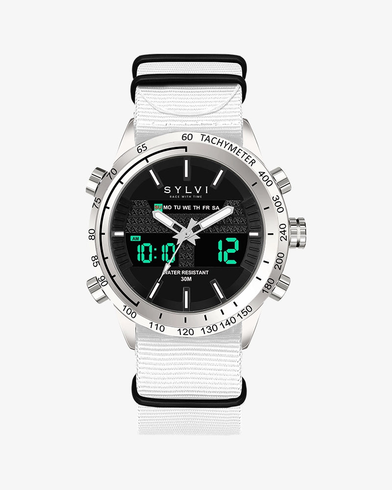 Sylvi's Hawk White Nylon Watch merges style and simplicity Shop Now