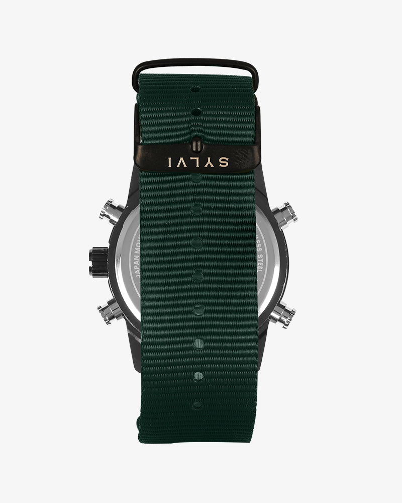 Sylvi Iconic Army-Green Nylon Strap Watch