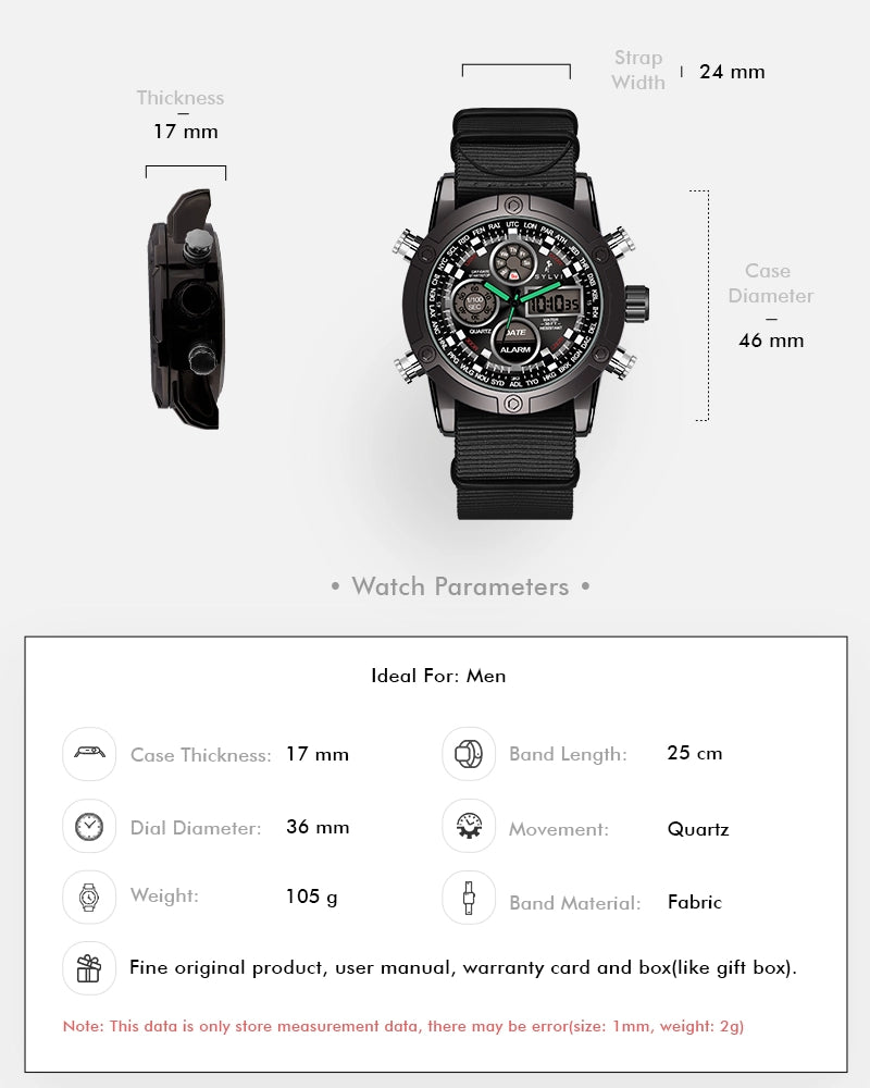 Sylvi Iconic Black-Solid Nylon Strap Watch