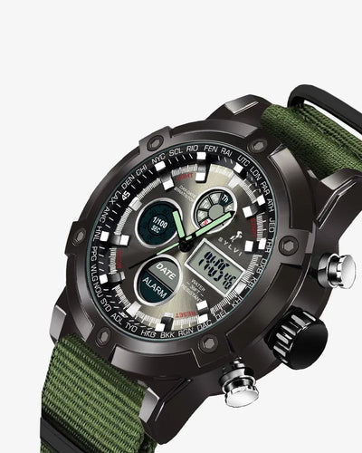 Sylvi Iconic Green-Solid Nylon Strap Watch