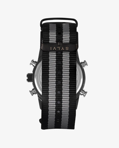 Sylvi Iconic Grey-Black Nylon Strap Watch