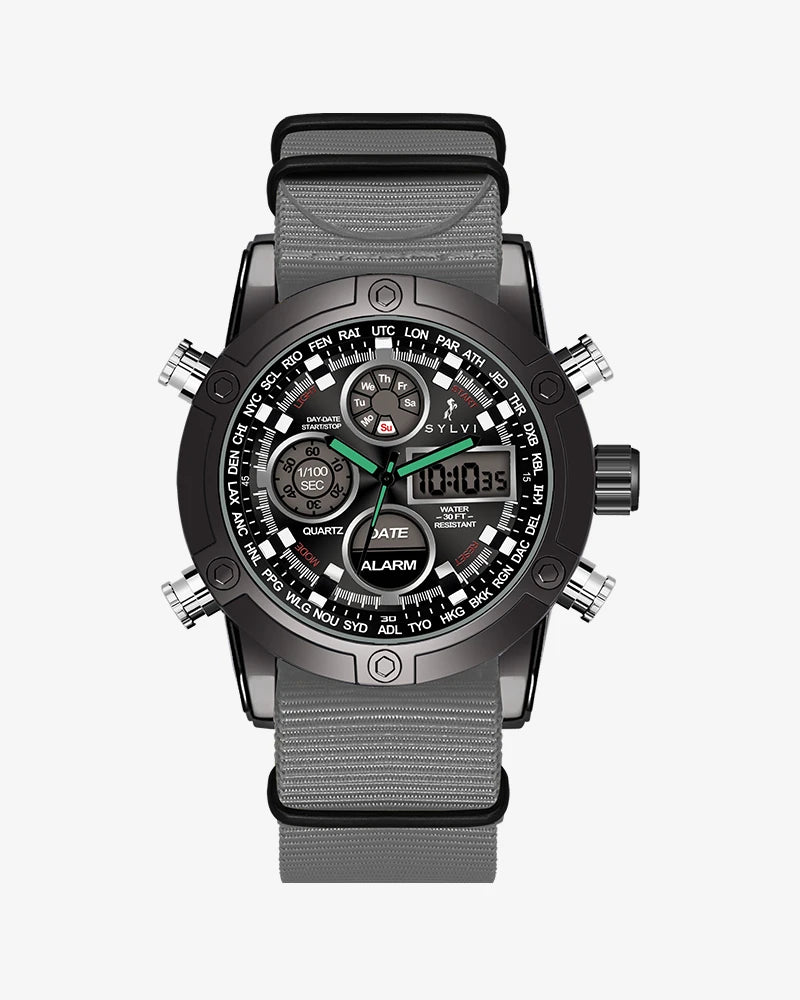 Sylvi Iconic Grey-Solid Nylon Strap Watch