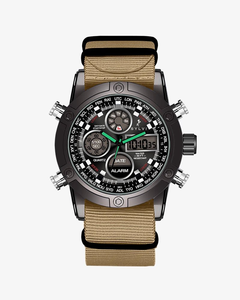 Sylvi's Iconic Khaki Nylon Watch, a versatile timepiece shop now