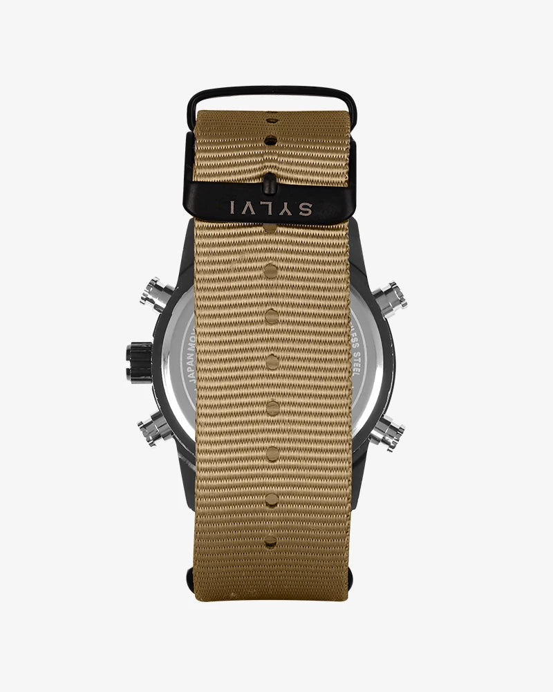 Sylvi Iconic Khaki Nylon Strap Watch