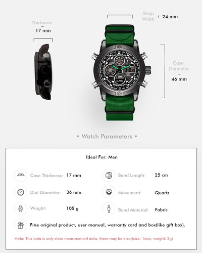 Sylvi Iconic Neon-Green Nylon Strap Watch