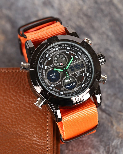 Sylvi Iconic Orange Nylon Strap Watch