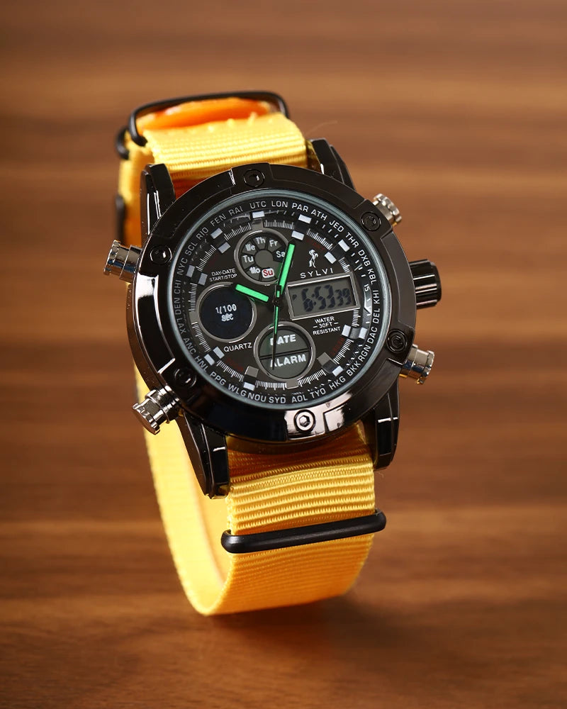 Sylvi Iconic Yellow Nylon Strap Watch