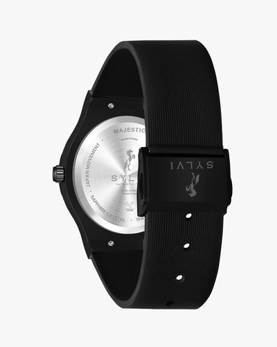 Sylvi Majestic Black-Black Analog Silicone Strap watch