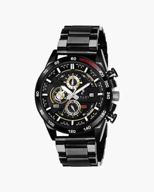 Timegrapher Gold Steel Black Watch - Sylvi's Official