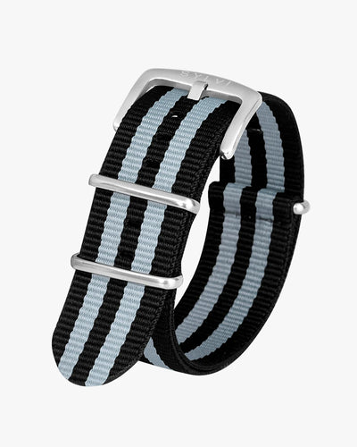 24mm Grey Black Nylon Strap