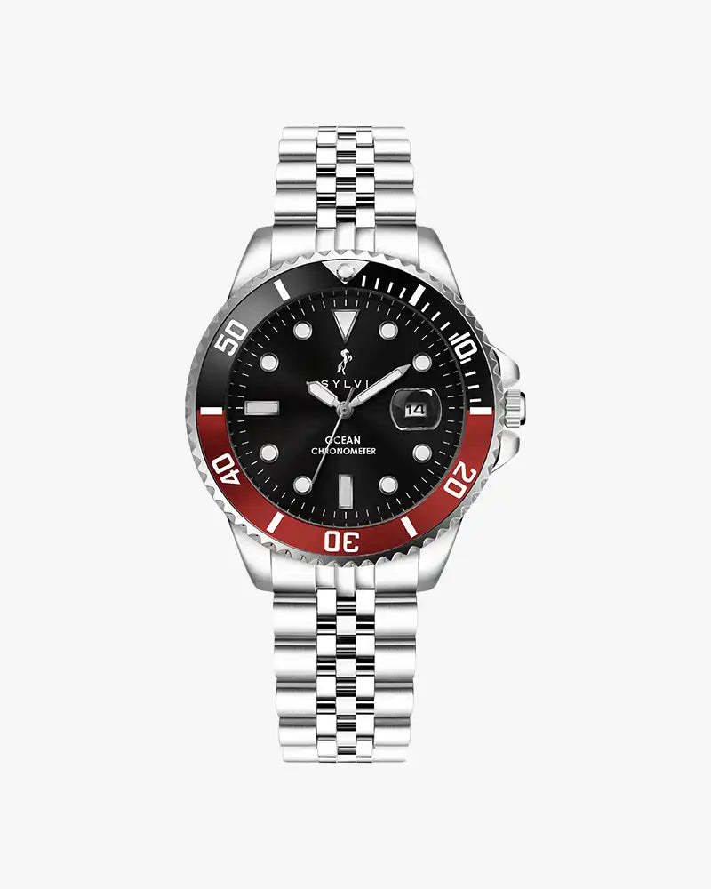 Ocean-Y Black Red Silver Steel