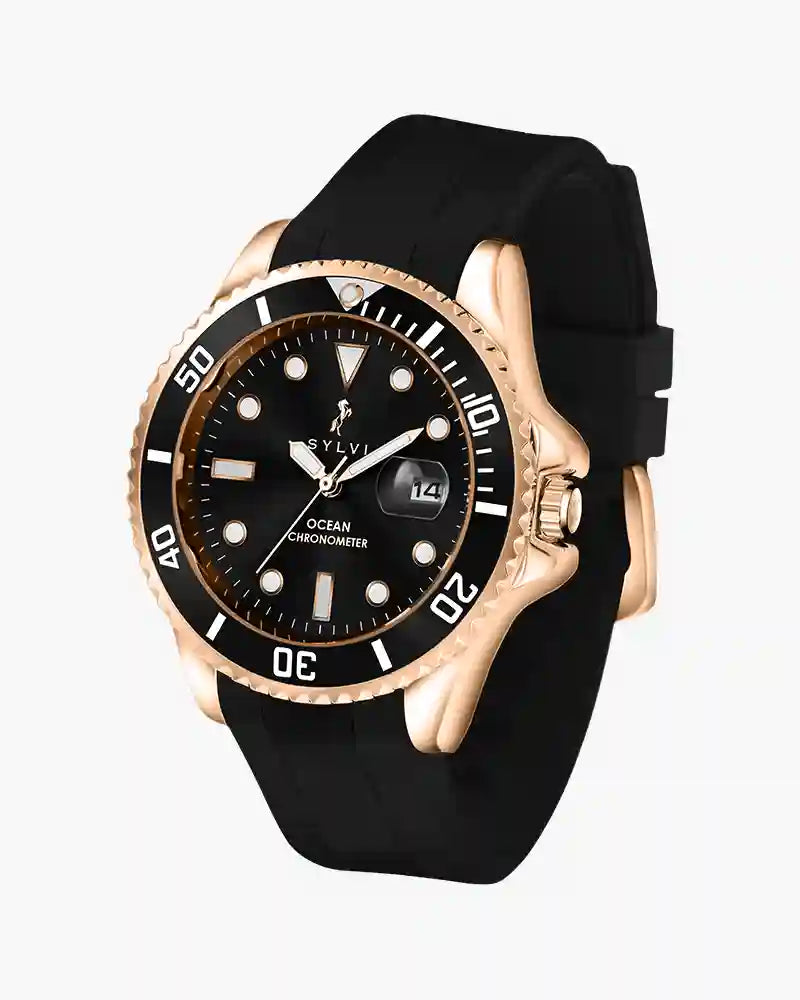 Ocean-X Black Rosegold Silicone