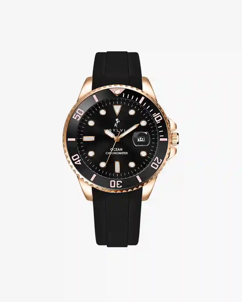 Ocean-X Black Rosegold Silicone