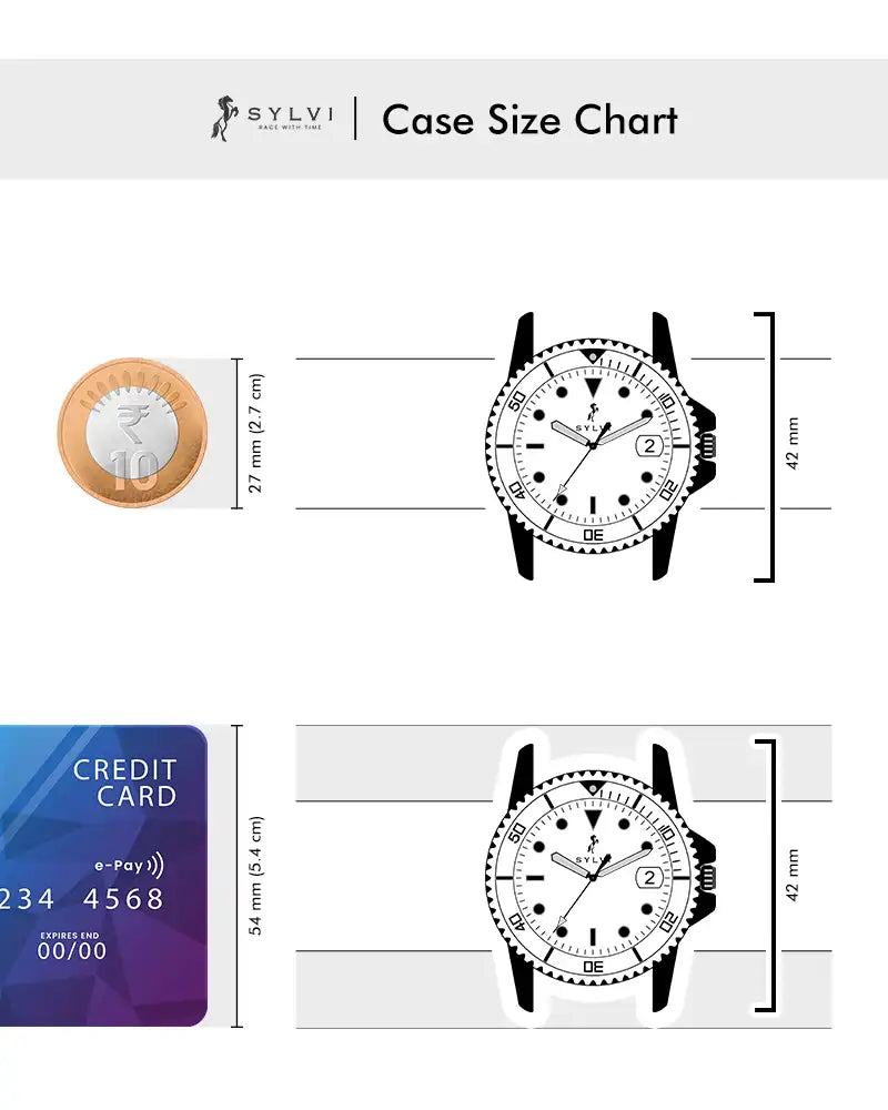 Premium Sylvi Ocean-Y Black Red Silver watch for men - Main Image