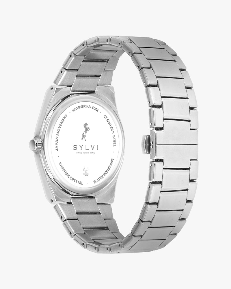 Sylvi Professional Edge Blue Silver Analog Watch