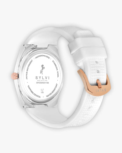 Sylvi Professional Edge Silicone White Strap Watch