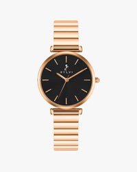 Sylvi Serene Black Rosegold Women's Analog Watch Front View