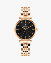 Sylvi Serene Black Rosegold Women's Analog Watch Front View