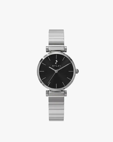 Serene Black Silver Link