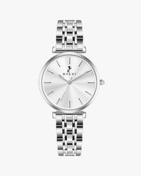 Sylvi Serene White Silver Women's Analog Watch Front View