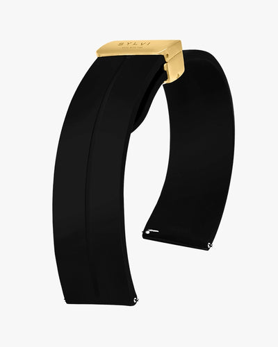 20mm Opus Black Gold Silicone Strap