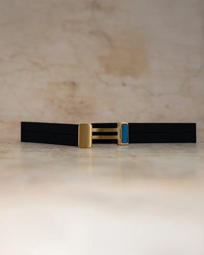 20mm Opus Black Gold Silicone Strap