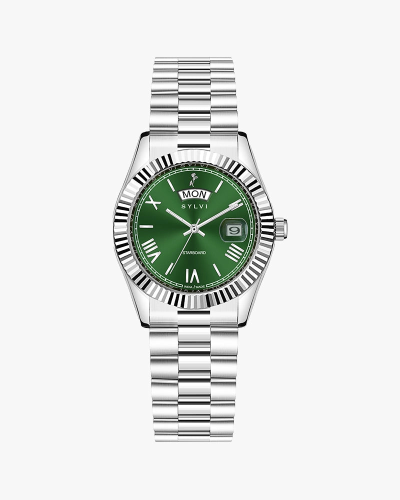 Sylvi Starboard Solid Green Watch for Women Front Angle Image