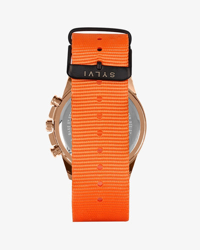 Sylvi Timegrapher Blue Rosegold Orange Watch