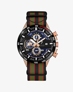 Sylvi Timegrapher Blue Dial Chronograph RGB Fabric Strap Watch Buy Now
