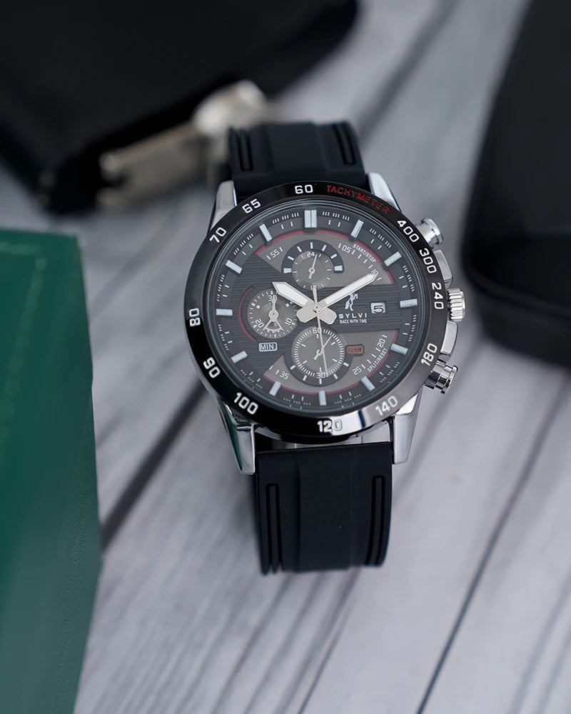 Nemesis - Silver | Watch silver black men – Urban Ace Nemesis - Silver | Watch silver black men – Urban Ace