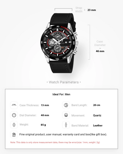Certified Imperfect Timegrapher Black Red Leather