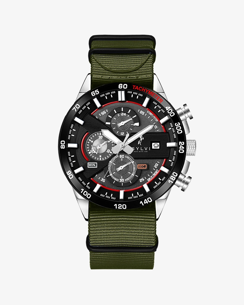 Sylvi Timegrapher BR Green Nylon Strap Watch