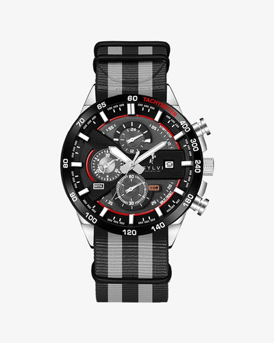 Sylvi Timegrapher BR Grey-Black Nylon Strap Watch