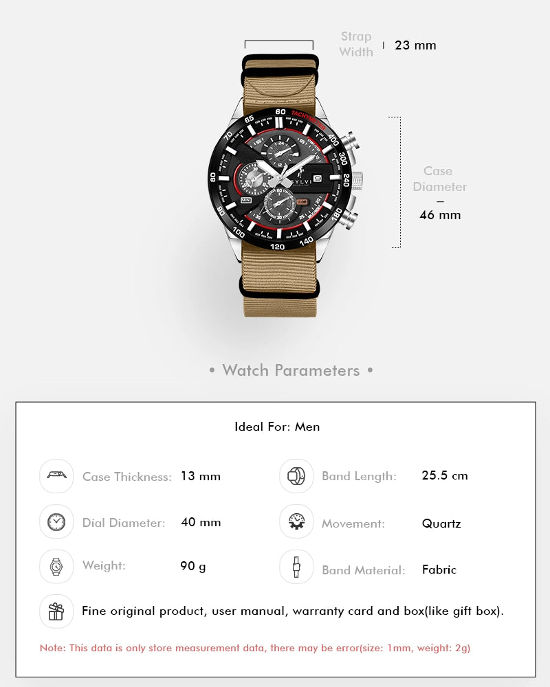 Sylvi Timegrapher BR Khaki Nylon Strap Watch
