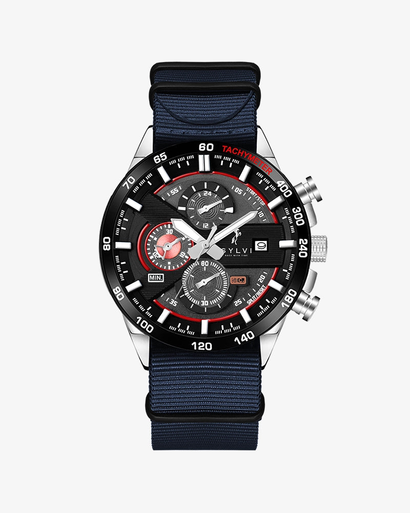Sylvi Timegrapher BR Navy-Blue Nylon Strap Watch