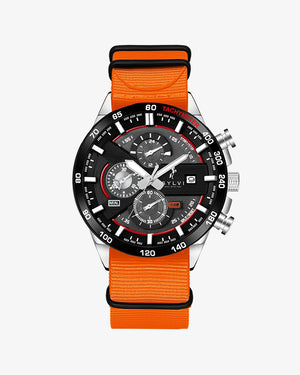 Sylvi Timegrapher Orange Nylon Belt Chrono Watch Main Image