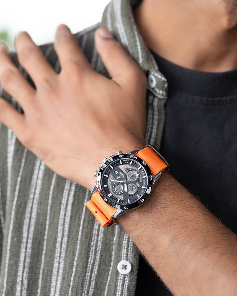 Sylvi Timegrapher BR Orange Nylon Strap Watch